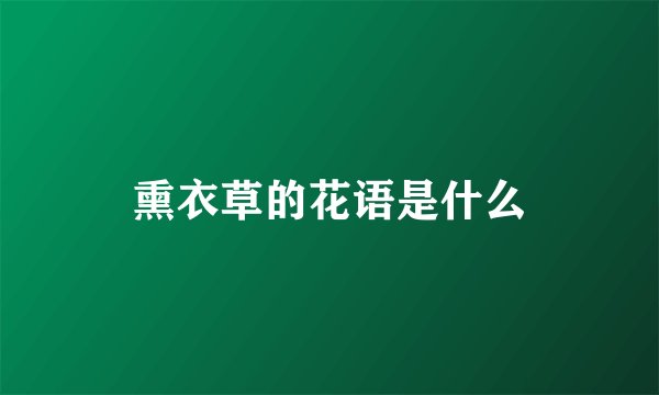 熏衣草的花语是什么