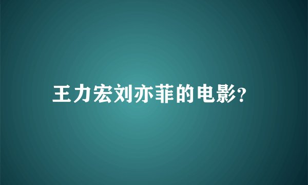 王力宏刘亦菲的电影？
