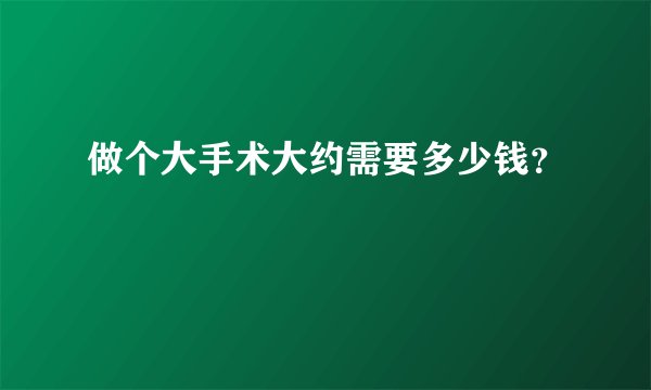 做个大手术大约需要多少钱？