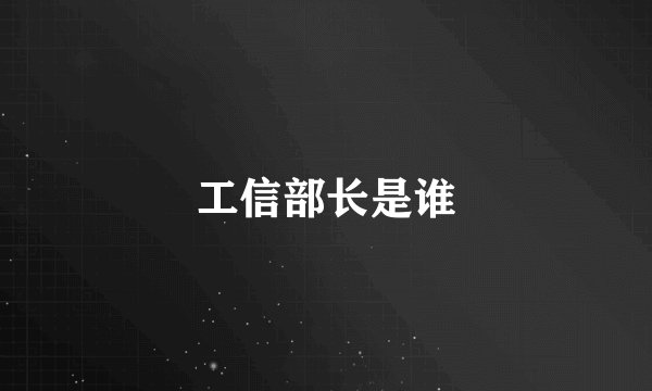 工信部长是谁