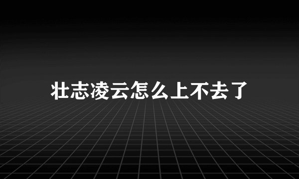 壮志凌云怎么上不去了