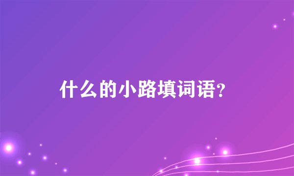什么的小路填词语？
