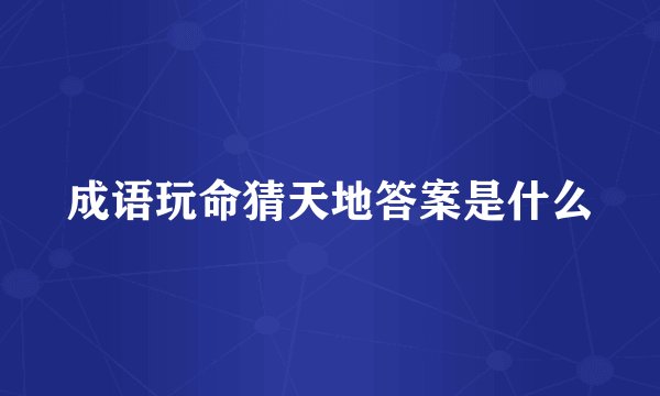 成语玩命猜天地答案是什么