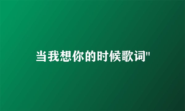 当我想你的时候歌词