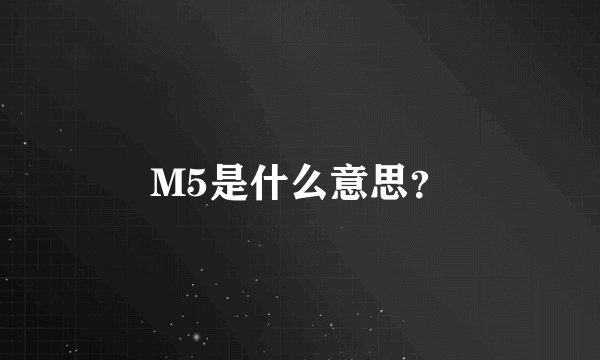M5是什么意思？
