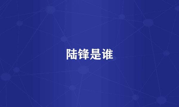 陆锋是谁