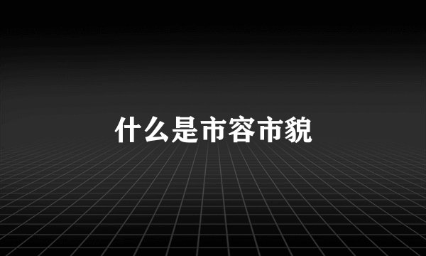 什么是市容市貌
