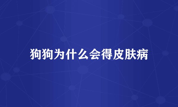 狗狗为什么会得皮肤病