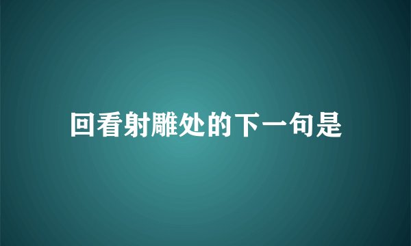 回看射雕处的下一句是
