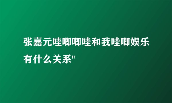 张嘉元哇唧唧哇和我哇唧娱乐有什么关系