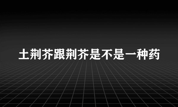 土荆芥跟荆芥是不是一种药