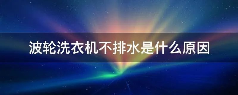波轮洗衣机不排水是什么原因