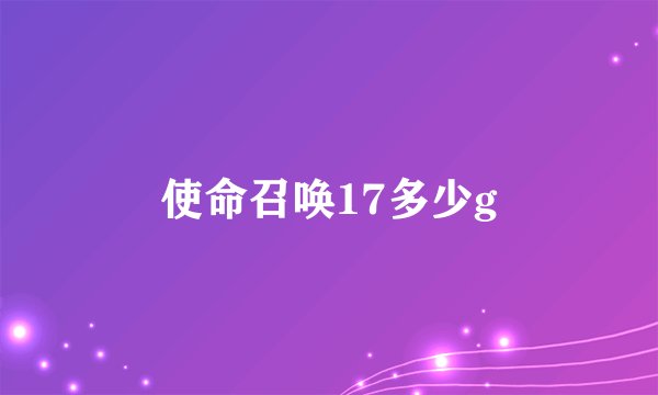 使命召唤17多少g