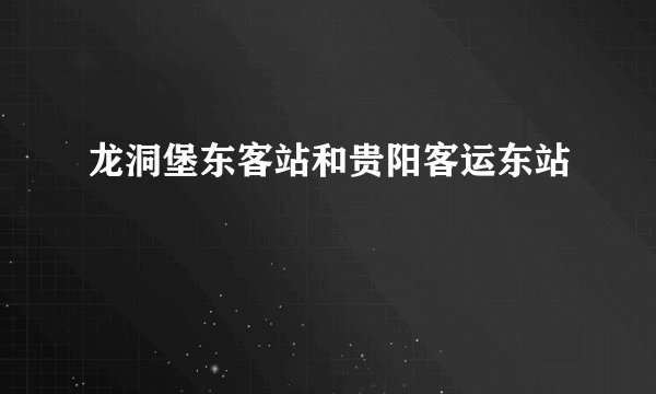 龙洞堡东客站和贵阳客运东站