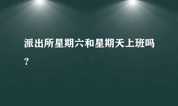 派出所星期六和星期天上班吗?