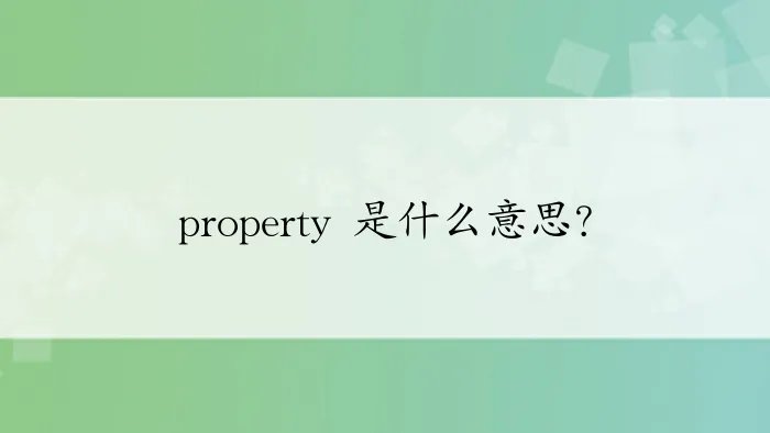 property 是什么意思?