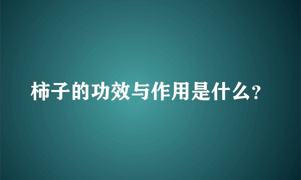 柿子的功效与作用是什么？