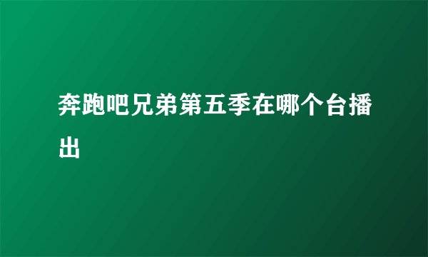 奔跑吧兄弟第五季在哪个台播出
