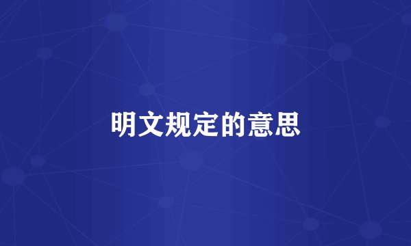 明文规定的意思