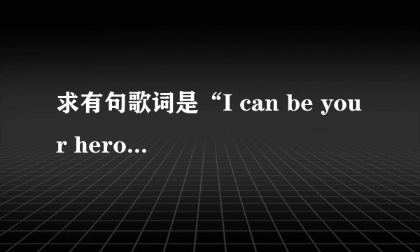 求有句歌词是“I can be your hero”的歌名？