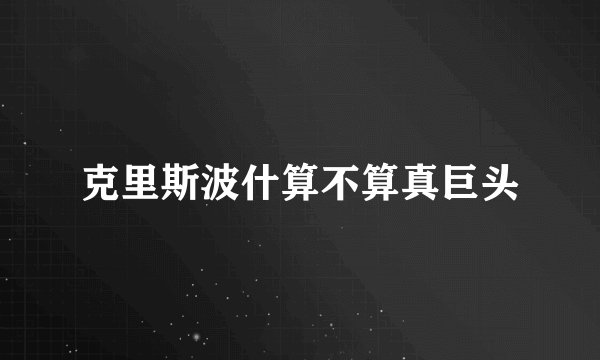 克里斯波什算不算真巨头