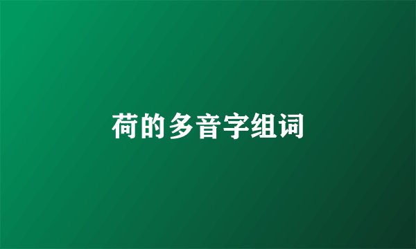 荷的多音字组词