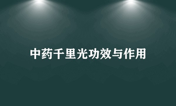 中药千里光功效与作用