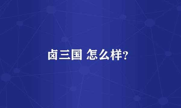 卤三国 怎么样？