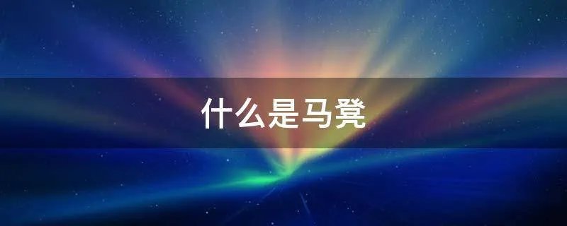什么是马凳