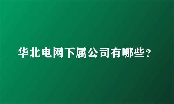 华北电网下属公司有哪些？