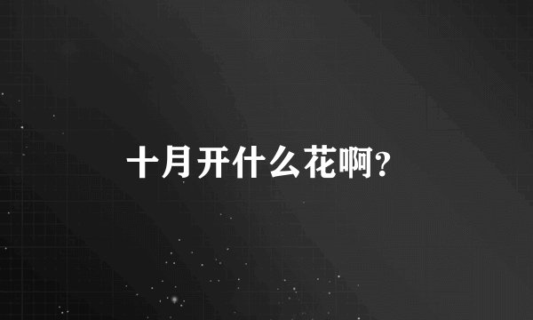 十月开什么花啊？