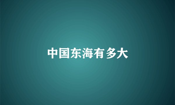 中国东海有多大