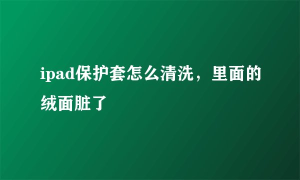ipad保护套怎么清洗，里面的绒面脏了