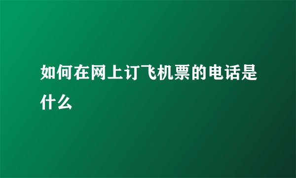 如何在网上订飞机票的电话是什么