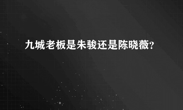 九城老板是朱骏还是陈晓薇?
