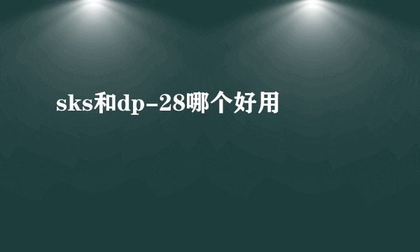 sks和dp-28哪个好用