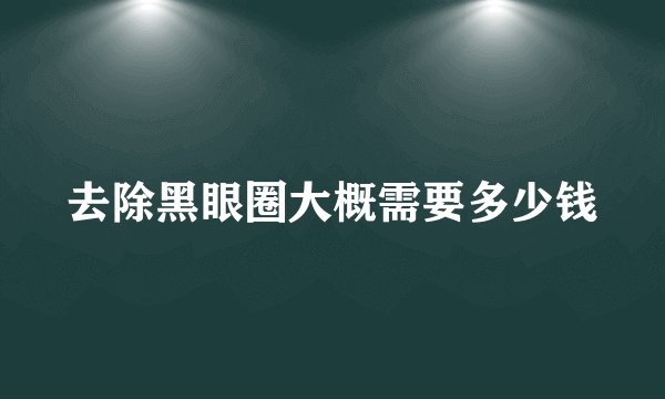去除黑眼圈大概需要多少钱