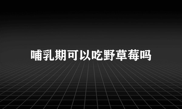 哺乳期可以吃野草莓吗