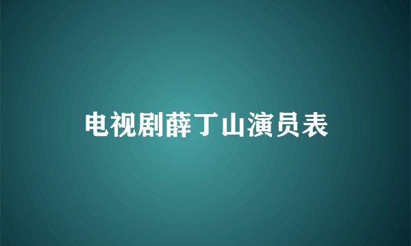 电视剧薛丁山演员表