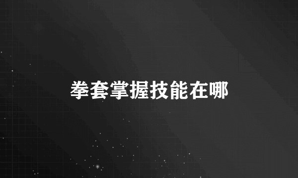 拳套掌握技能在哪