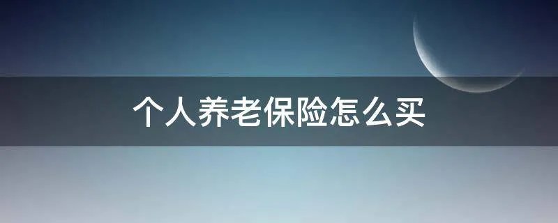个人养老保险怎么买