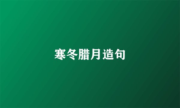 寒冬腊月造句