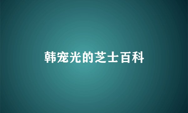 韩宠光的芝士百科