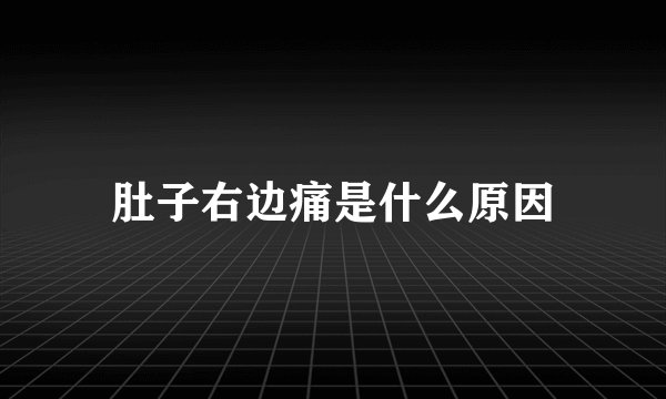 肚子右边痛是什么原因