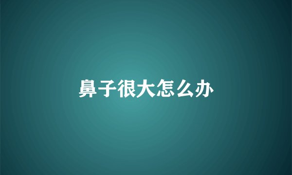 鼻子很大怎么办