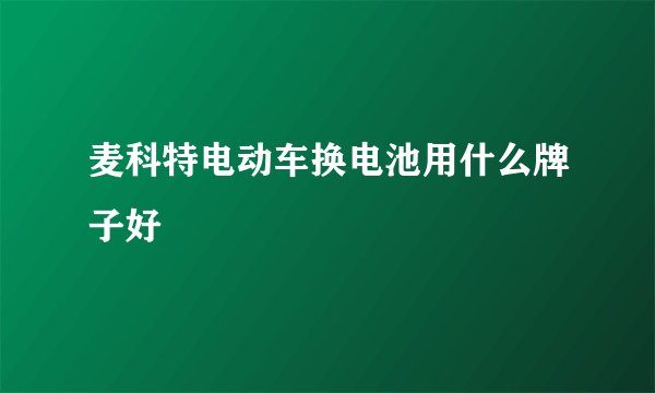 麦科特电动车换电池用什么牌子好