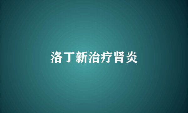 洛丁新治疗肾炎