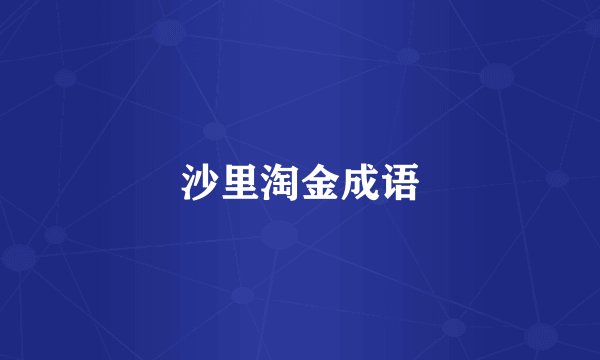 沙里淘金成语
