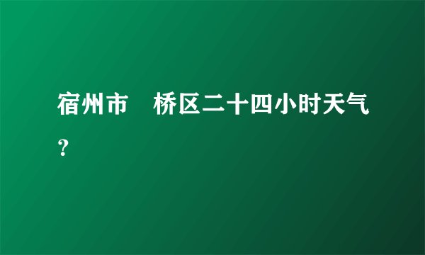 宿州市埇桥区二十四小时天气？