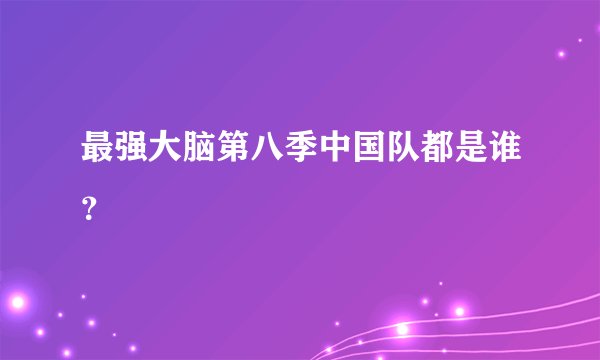 最强大脑第八季中国队都是谁？